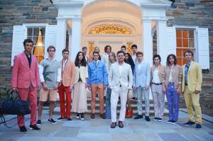 Sergio Davila and his models featuring his 2016 collection